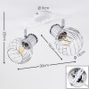 Barakaldo Ceiling Light chrome, white, 2-light sources