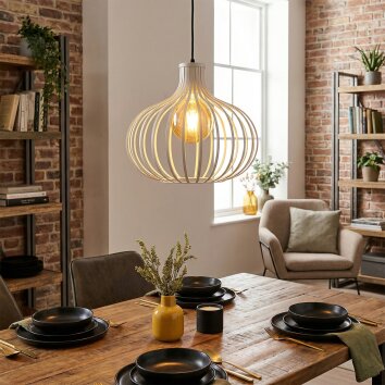Orlin hanging light, pendant light sand-coloured, 1-light source