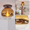 Koyoto ceiling light, globe light 30 cm gold, clear, 1-light source