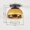 Koyoto ceiling light, globe light 30 cm gold, clear, 1-light source