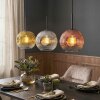 Ripoll hanging light, globe light, pendant light chrome, gold, clear, coppery, Smoke-coloured, 3-light sources