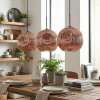 Ripoll hanging light, globe light, pendant light coppery, 3-light sources