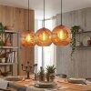 Ripoll hanging light, globe light, pendant light coppery, 3-light sources