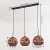 Ripoll hanging light, globe light, pendant light coppery, 3-light sources