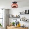 Koyoto ceiling light, globe light 30 cm clear, coppery, 1-light source