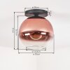 Koyoto ceiling light, globe light 30 cm clear, coppery, 1-light source
