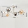 Gastor ceiling light, globe light sand-coloured, 6-light sources