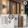 Remil outdoor wall light, Up & Down Light, wall light LED brushed steel, 2-light sources, Motion sensor