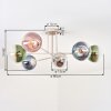 Gastor ceiling light, globe light 80 cm sand-coloured, 6-light sources