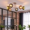 Gastor ceiling light, globe light 80 cm sand-coloured, 6-light sources