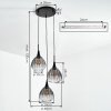 Rafel hanging light, pendant light, Cluster pendant lamp black, 3-light sources