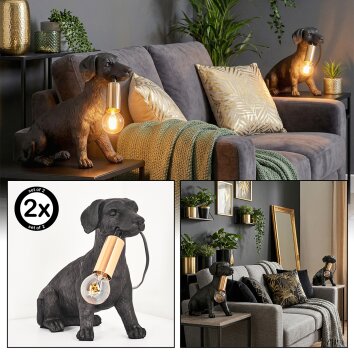 Jomil table lamp gold, black, 1-light source