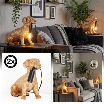 Jomil table lamp gold, black, 1-light source