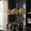 Ripoll hanging light, globe light, pendant light gold, clear, 3-light sources
