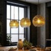 Ripoll hanging light, globe light, pendant light gold, clear, 3-light sources