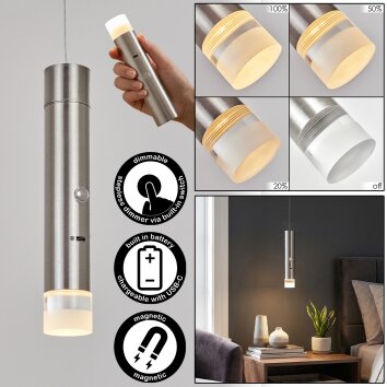 Molten hanging light, pendant light LED matt nickel, 1-light source