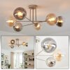 Gastor ceiling light, globe light 80 cm sand-coloured, 6-light sources