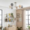 Gastor ceiling light, globe light 80 cm sand-coloured, 6-light sources
