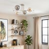 Gastor ceiling light, globe light 80 cm sand-coloured, 6-light sources