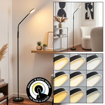 Kavin floor lamp LED chrome, black, 1-light source