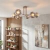 Koyoto ceiling light, globe light 78 cm sand-coloured, 6-light sources
