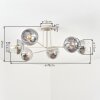 Koyoto ceiling light, globe light 78 cm sand-coloured, 6-light sources