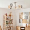 Koyoto ceiling light, globe light 78 cm sand-coloured, 6-light sources