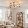 Koyoto ceiling light, globe light 78 cm sand-coloured, 6-light sources