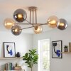 Gastor ceiling light, globe light 80 cm sand-coloured, 6-light sources