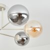 Gastor ceiling light, globe light 80 cm sand-coloured, 6-light sources