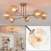 Koyoto ceiling light, globe light 78 cm sand-coloured, 6-light sources