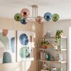 Gastor ceiling light, globe light 80 cm sand-coloured, 6-light sources