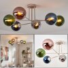 Gastor ceiling light, globe light 80 cm sand-coloured, 6-light sources