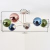 Gastor ceiling light, globe light 80 cm sand-coloured, 6-light sources