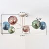 Koyoto ceiling light, globe light 78 cm sand-coloured, 6-light sources
