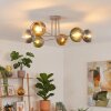 Koyoto ceiling light, globe light 78 cm sand-coloured, 6-light sources