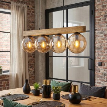 Gastor hanging light, globe light, pendant light Ecru, black, 4-light sources