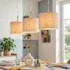 Ganik hanging light, pendant light chrome, sand-coloured, 3-light sources