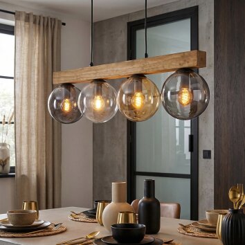 Gastor hanging light, globe light, pendant light Ecru, black, 4-light sources