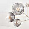 Koyoto ceiling light, globe light 78 cm sand-coloured, 6-light sources