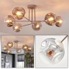 Ripoll ceiling light, globe light sand-coloured, 6-light sources