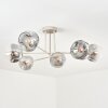 Ripoll ceiling light, globe light sand-coloured, 6-light sources