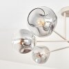 Ripoll ceiling light, globe light sand-coloured, 6-light sources