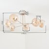 Koyoto ceiling light, globe light 78 cm sand-coloured, 6-light sources