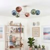 Ripoll ceiling light, globe light sand-coloured, 6-light sources