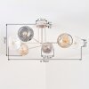 Ripoll ceiling light, globe light sand-coloured, 6-light sources