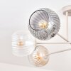 Ripoll ceiling light, globe light sand-coloured, 6-light sources