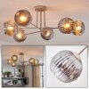 Ripoll ceiling light, globe light sand-coloured, 6-light sources