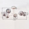 Ripoll ceiling light, globe light sand-coloured, 6-light sources