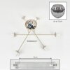 Ripoll ceiling light, globe light sand-coloured, 6-light sources